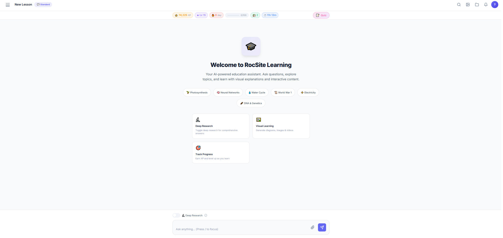 RocSite Learning education platform