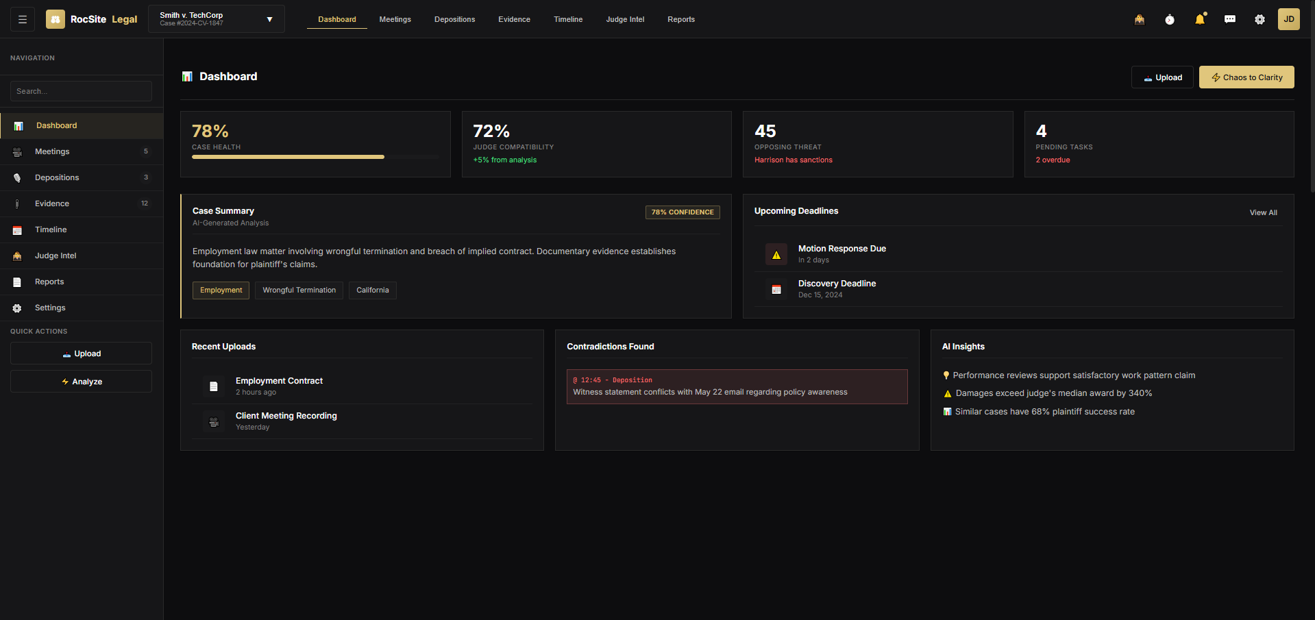 RocStar Legal litigation platform