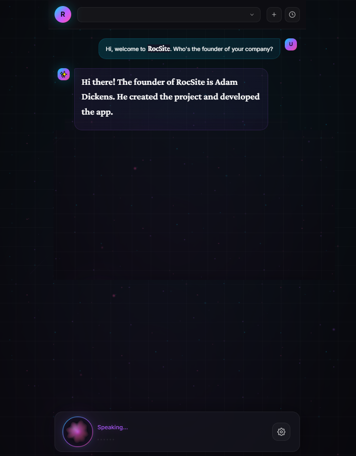 RocSite Voice mobile interface